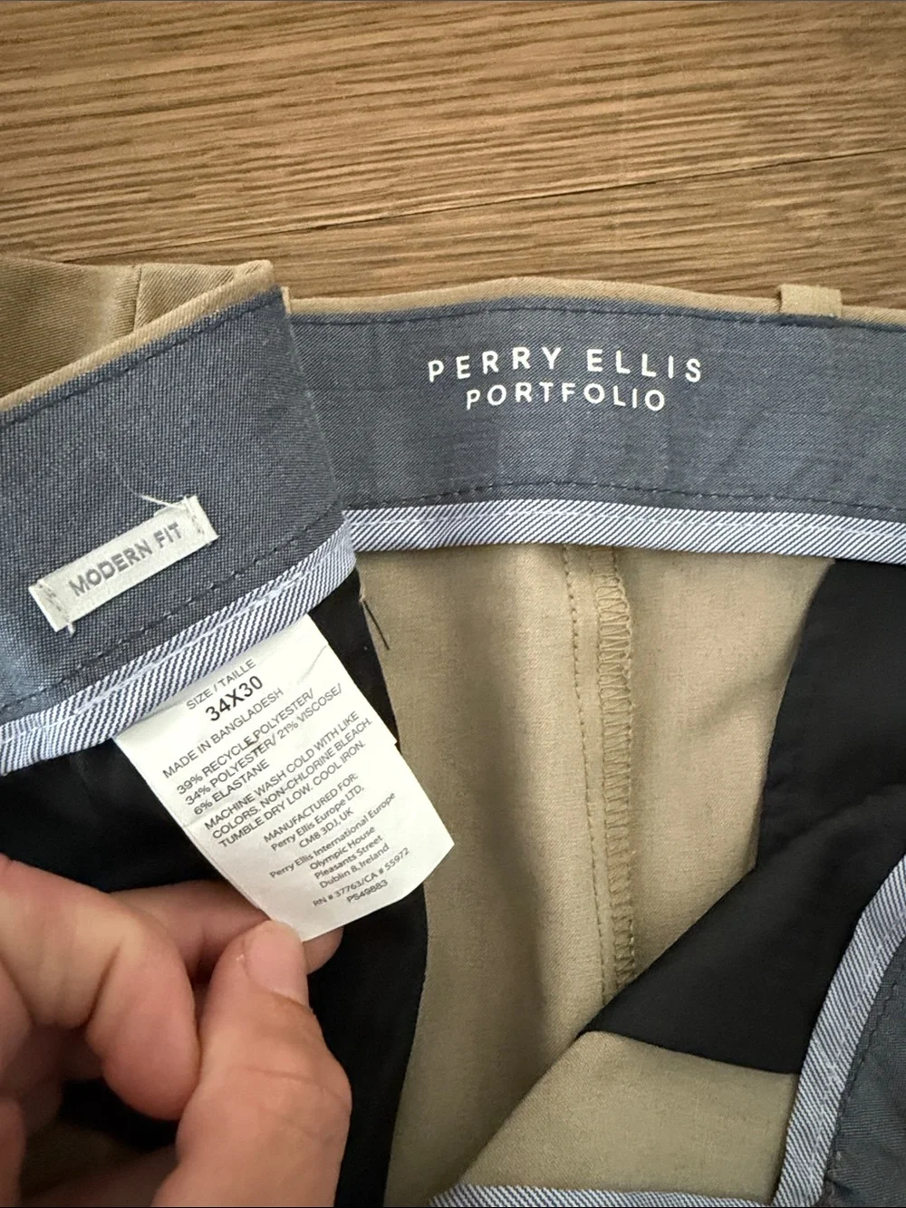 Perry Ellis Tan Straight-Leg Chinos